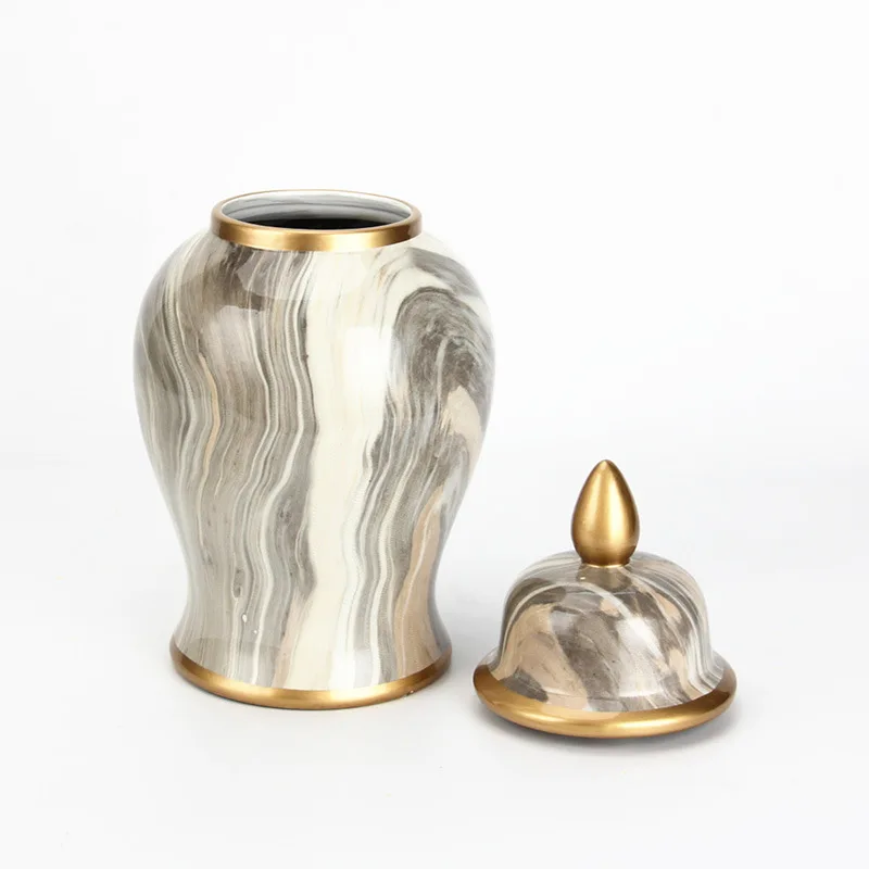 MSH Marble Ceramic General Canister Wedding Flower Arrangement Art Vase Decoration