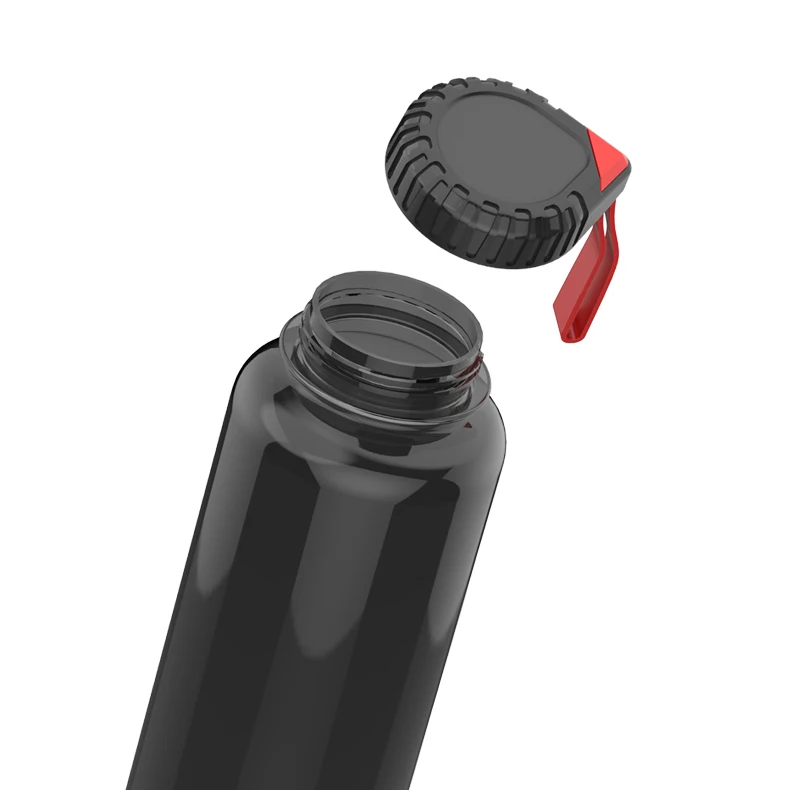 900ml Outdoor  Wide Mouth Plastic Sports Water Bottle Swing Lid with Silicone Carrying Handle Portable water bottle