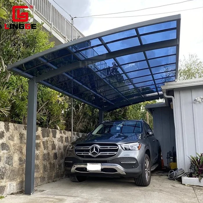 PC Sheet Carport Outdoor Weatherproof Aluminum Frame Custom Carport