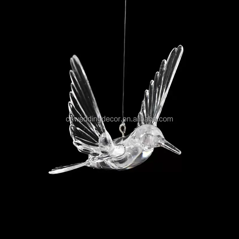 Wholesale Hanging Birds Acrylic Bird Transparent for Hotel Wedding Event Ceiling Decoration