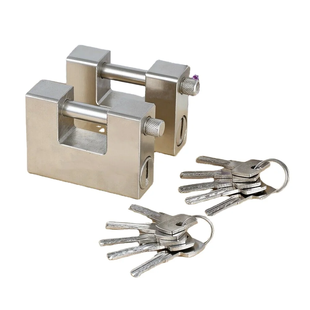 Customized logo cheapest reliable anti-cutting 94mm rectangular iron padlock