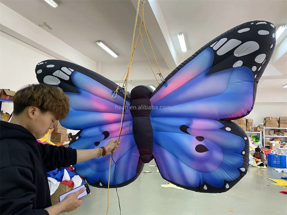 Advertising decoration inflatable butterfly with led lighting inflatable butterfly wings