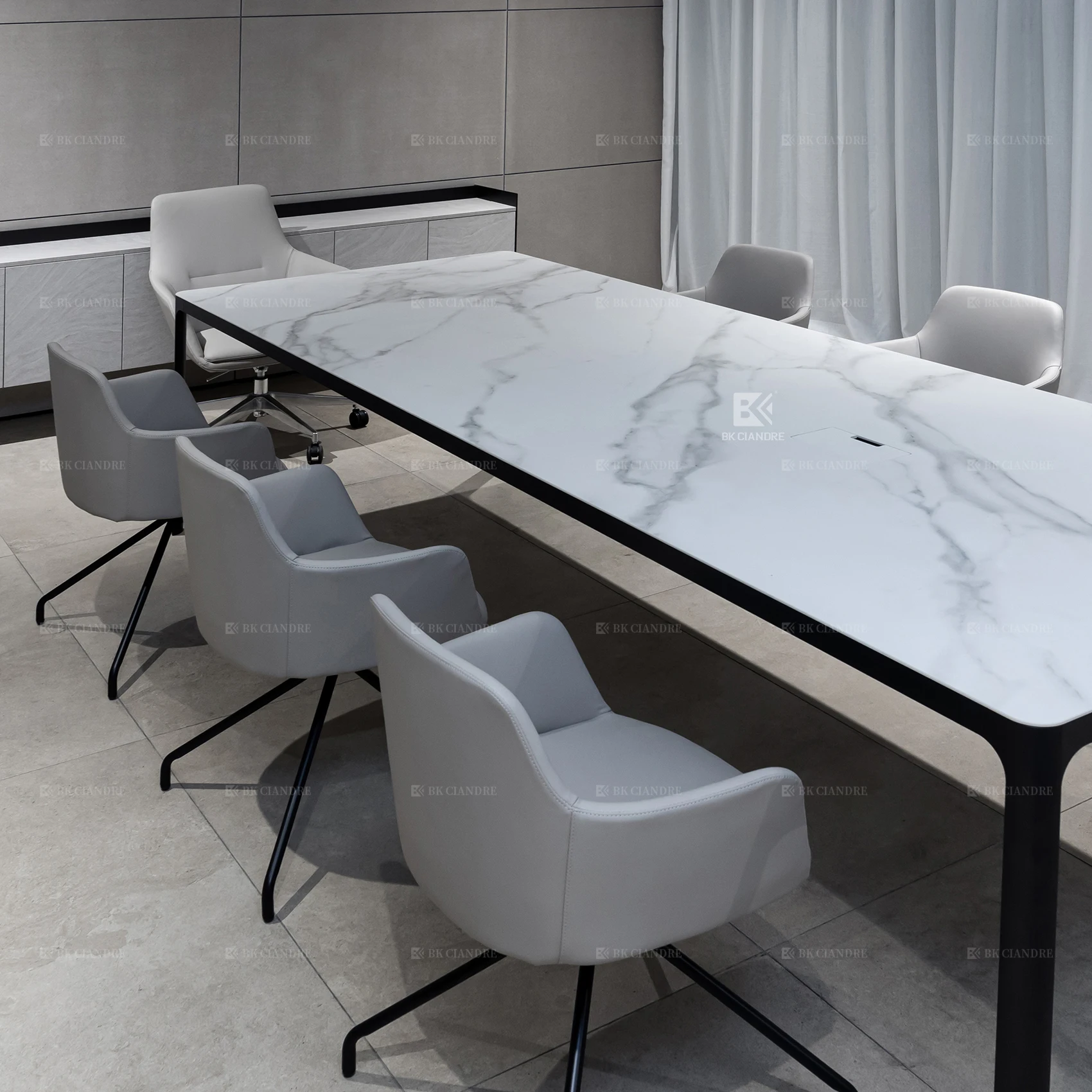 Customized Modern Furniture Metal Feet Ceramic top Extendable Dining Table aluminum frame rectangle table