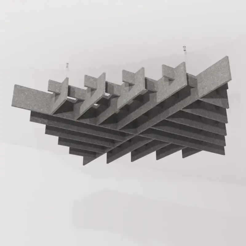 Decorative absoring insulation wave baffles felt polyester fiber wall curved pet acoustic ceiling panels