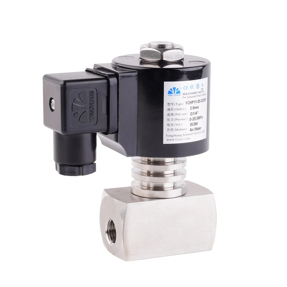 Yongchuang YCHP11 ultra high pressure ultra low temperature water solenoid valve 12V 24v  for car washing hot oil