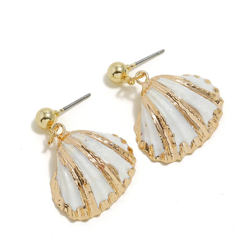 aretes conchas rectangle vintage 14k pearl flower natural small stud avalon round gold turtle white sea cowrie shell earrings