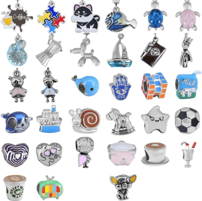 wholesale custom statement stainless steel 3D mockup DIY designer charm metal beads for jewelry making bracelet