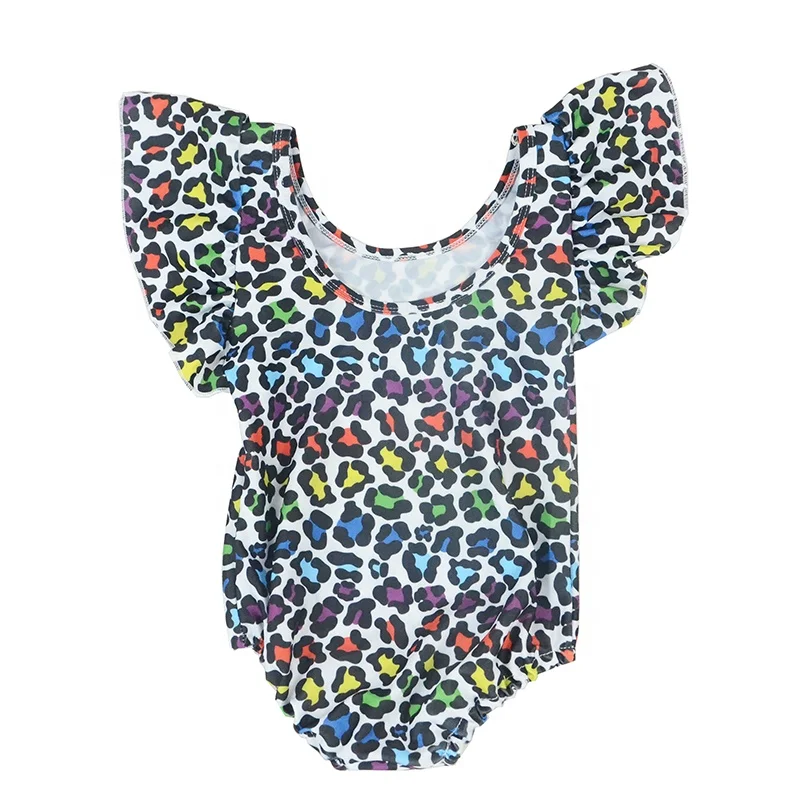 
high quality baby girls swimwear kids children swimming suit leopard printed bathing suit 