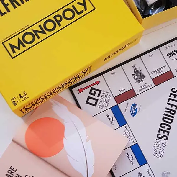 Selfridges X Monopoly Square  licensed monopoly boardgame Custom Design Your Own Board Game Printing Corporate gift