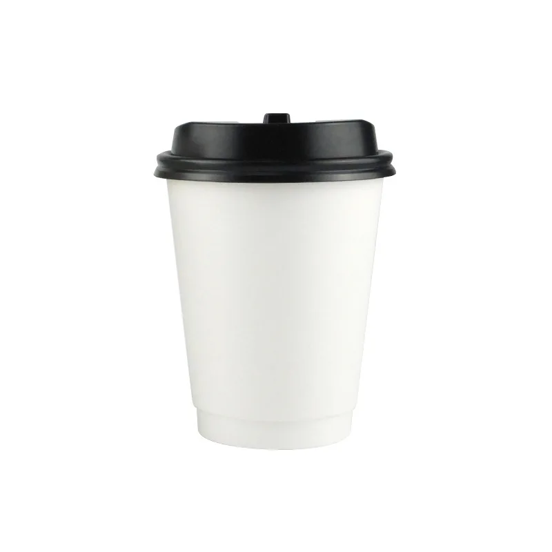 8oz 12oz 16oz Custom Logo Disposable Single Double Wall Paper Coffee Cups with Lids