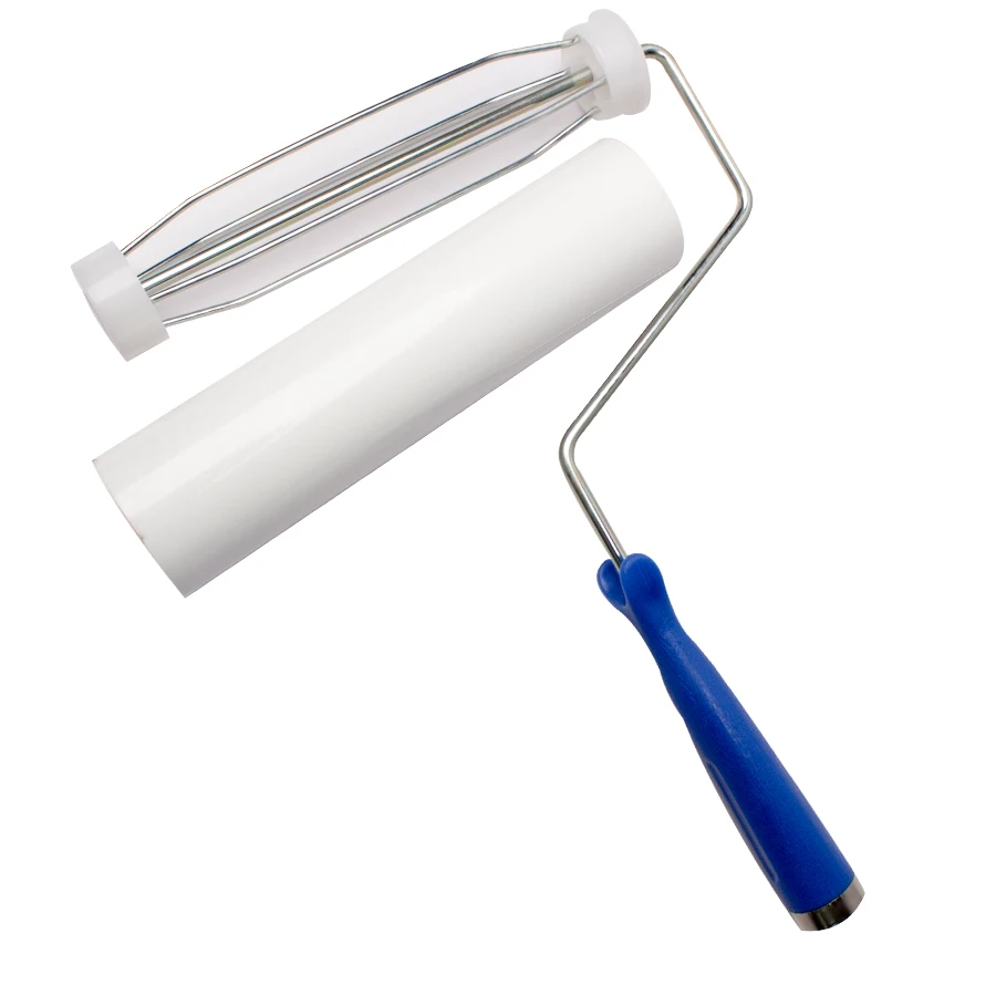 Blue White Industrial Cleanroom Disposable Manual Dust Removal Clean Room Lint Adhesive PE Cleaning Tacky Sticky Roller For PCB