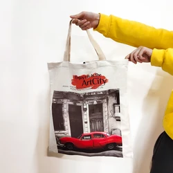 Girl Handbag Cotton Eco Shopping Bag Reusable Grocery Canvas Tote Bag Supplier