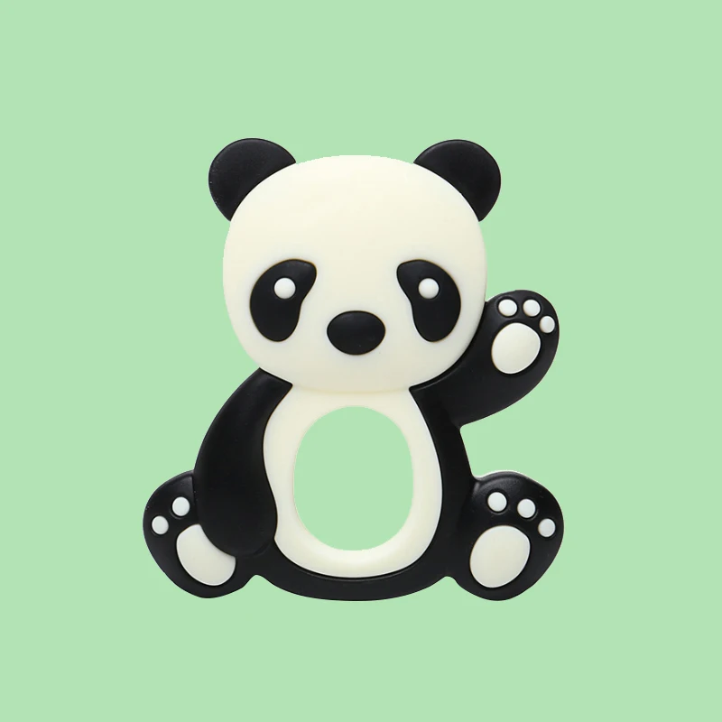Legenday Wholesale Bpa Free Silicone Teething Toy Pendant Chewing Animal Panda Baby Silicone Teether