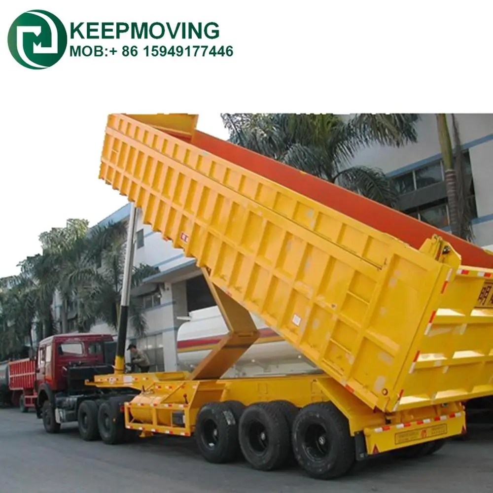 China Manufacture 2 Axles 40CBM End Dump Semi-Trailer U shape dumper