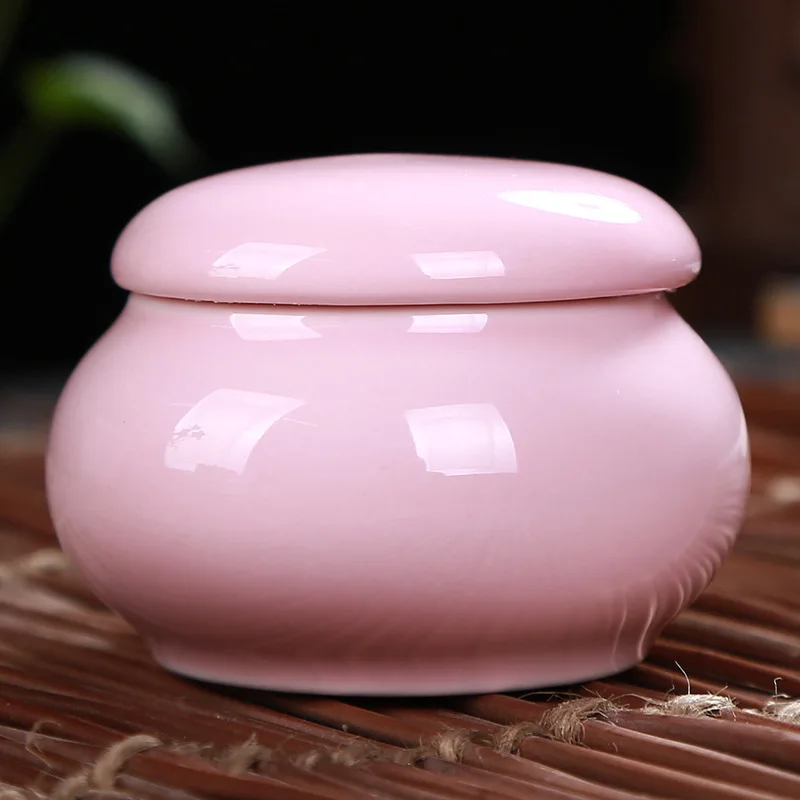 Wholesale ceramic round sealed jars spice storage jars  Ceramic Tea Cans for Matcha Powder