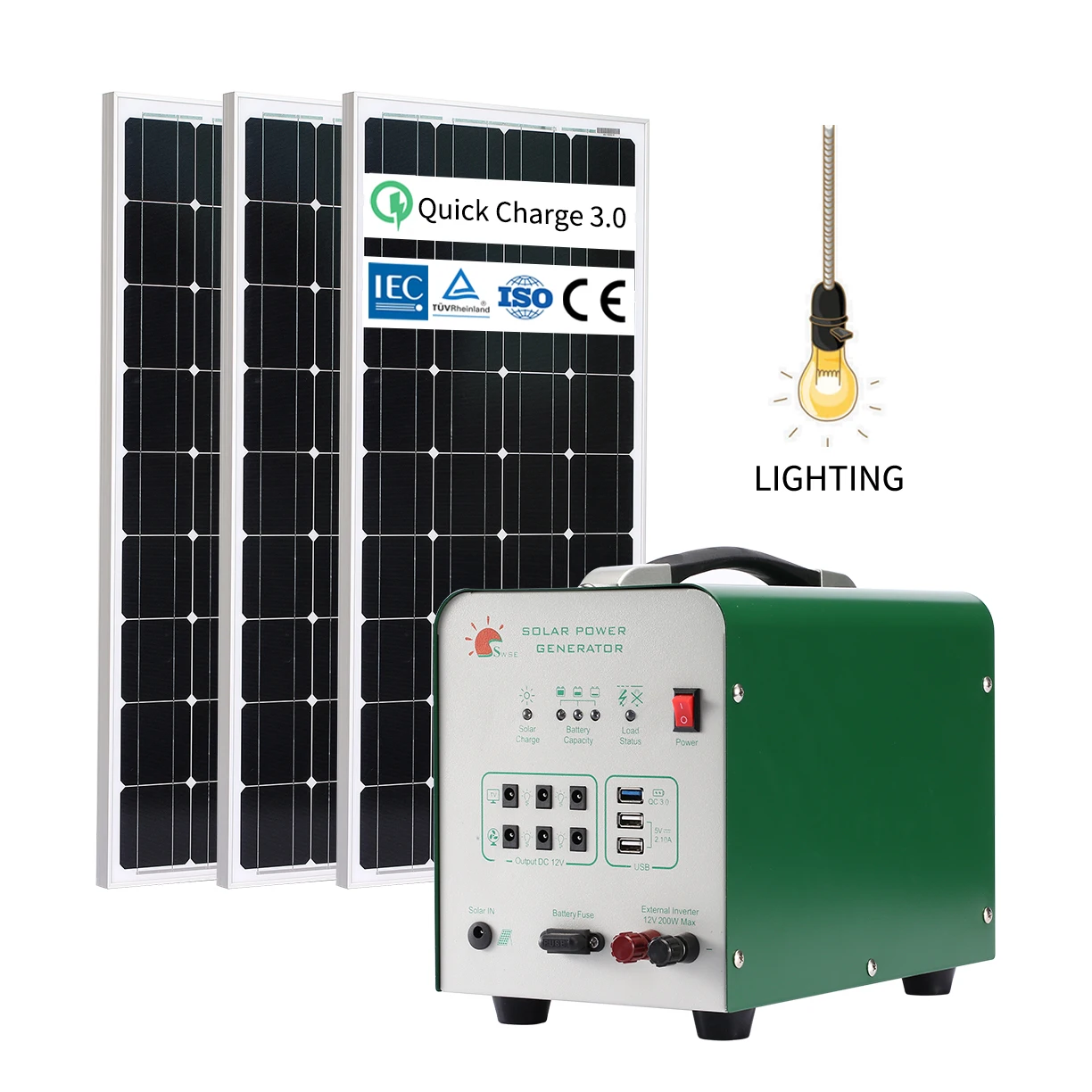 New offgrid Power Station USB3.0 50W Portable Home Renewable Energy Solar Power Generator