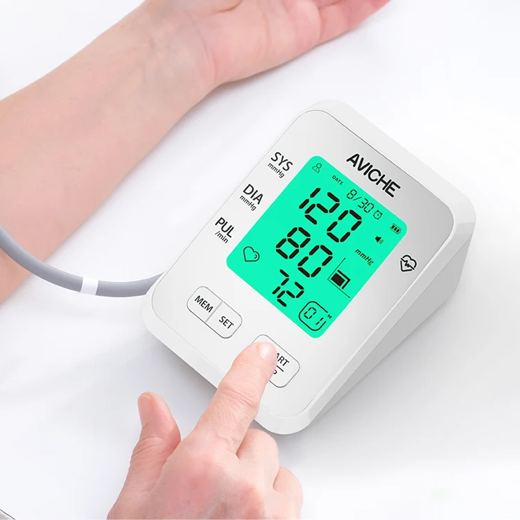 Best wholesale bp sphygmomanometer automatic digital electronic blood pressure monitor arm style rechargeable with backlight