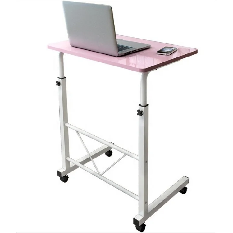 Office Desk Workstation, Rolling Desk Laptop Cart Mobile Standing Laptop Desk Converter, Adjustable Home Mail Box Wood JDM