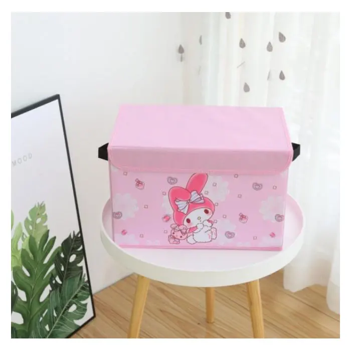 Folding non-woven storage boxes with lid and handle good price support custom