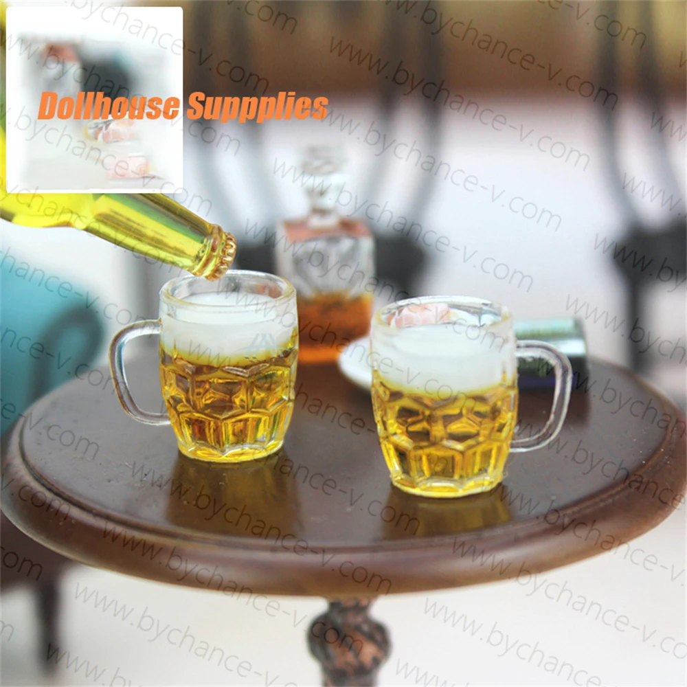 wholesale DIY accessories tiny food toy miniature beer mug dollhouse supplies girls accessories pendant charms