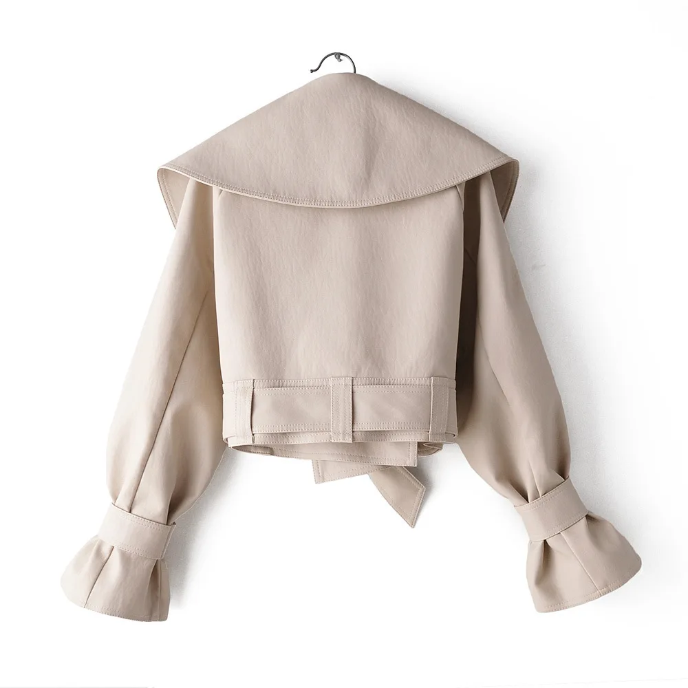 or33232b new style European/American winter leather jacket bow tie trend fashionable jackets and coats