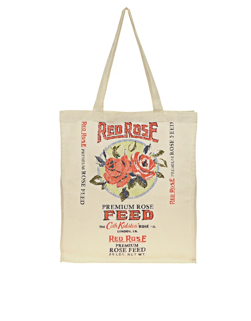 Reusable custom printed plain cotton shopping tote bag canvas bag with logo