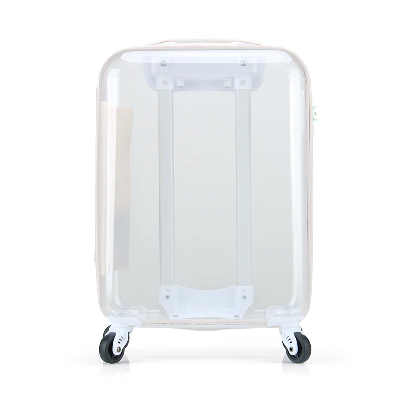 OEM Custom Logo Femme Carry On Clear Luggage Cabin Transparent Travel Trolley Bags Luggage Suitcase Sets