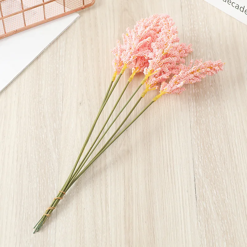 MU Artificial Flower 30cm Foamed Vanilla Spike Bouquet Arrangement Material