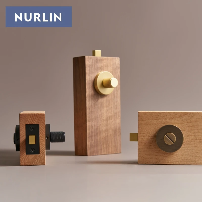 Nurlin латунный закрытый замок с задвижками алмазная накатка для внутренних дверей туалета