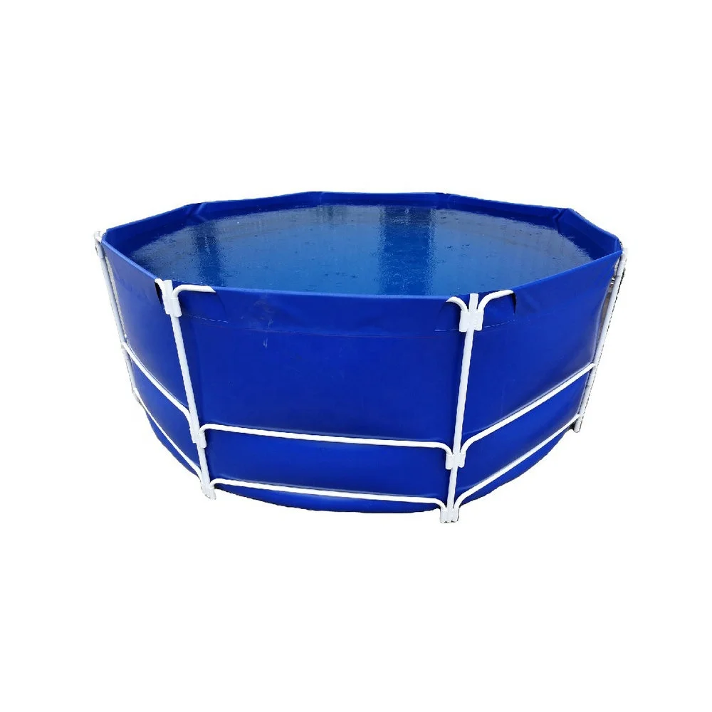 PVC tarpaulin fishing tanks galvanized pipe fishponds 0.9mm 1.2mm 1.5mm tarpaulin farming traps aquaculture system device