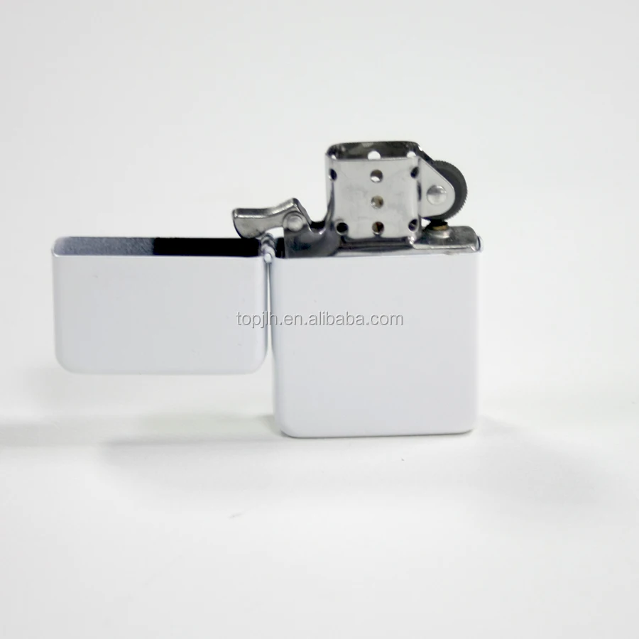 Sublimation Blanks Lighter Custom Print Metal White Lighter Gift Pocket Lighter