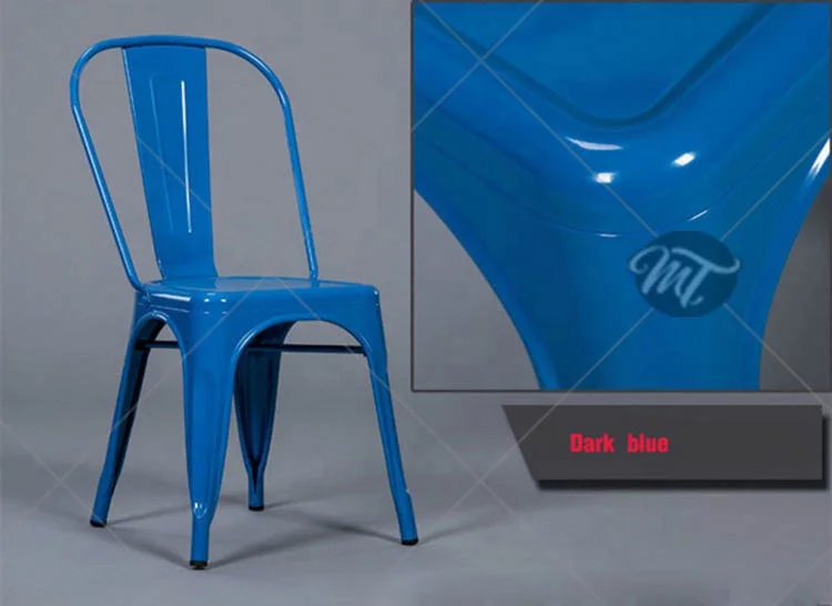 Vintage outdoor dining iron industrial bistro tolixs metal chair for cafe