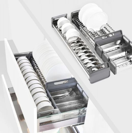 
Stainless steel drawing baskets pull out basket with tenden box stainless steel transformer pull out basket soft closing slide 