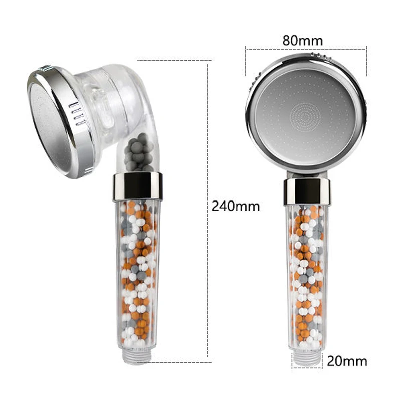 SPA High Pressure water saving 3 Spraying ionic mineral filtered handheld Shower Head