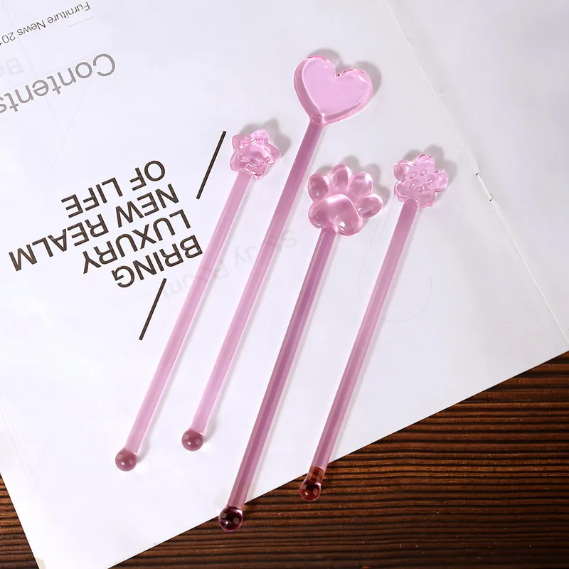 Оптовая продажа стеклянная мешалка для кофе Экологически чистая различных цветов аксессуары бара кафе ресторана