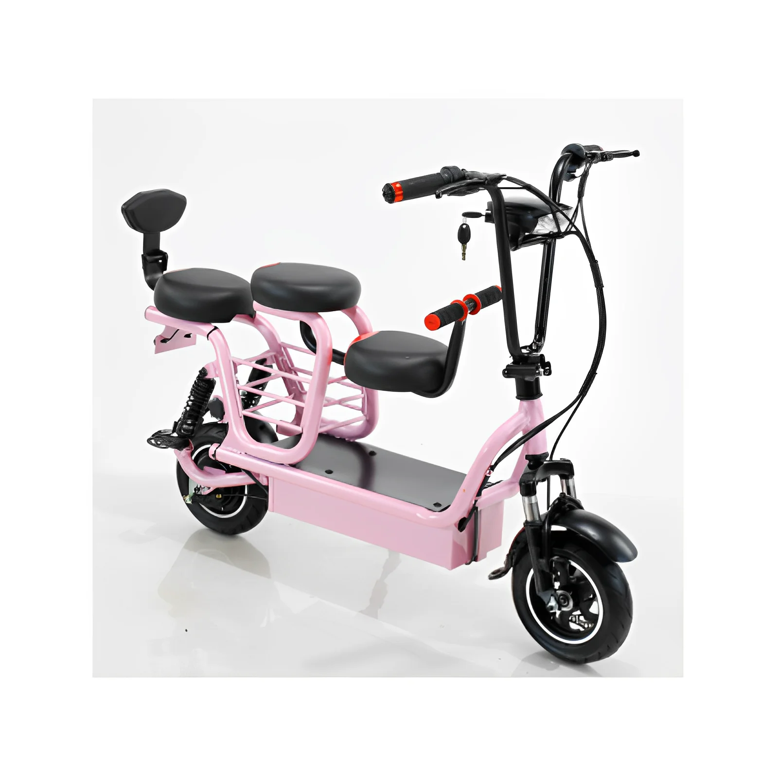 New Type Lightweight Flexible 3 Wheel Electric Scooter with Child Seat Basket Wholesale 350W 48v for Adult Folding Moped Scooter