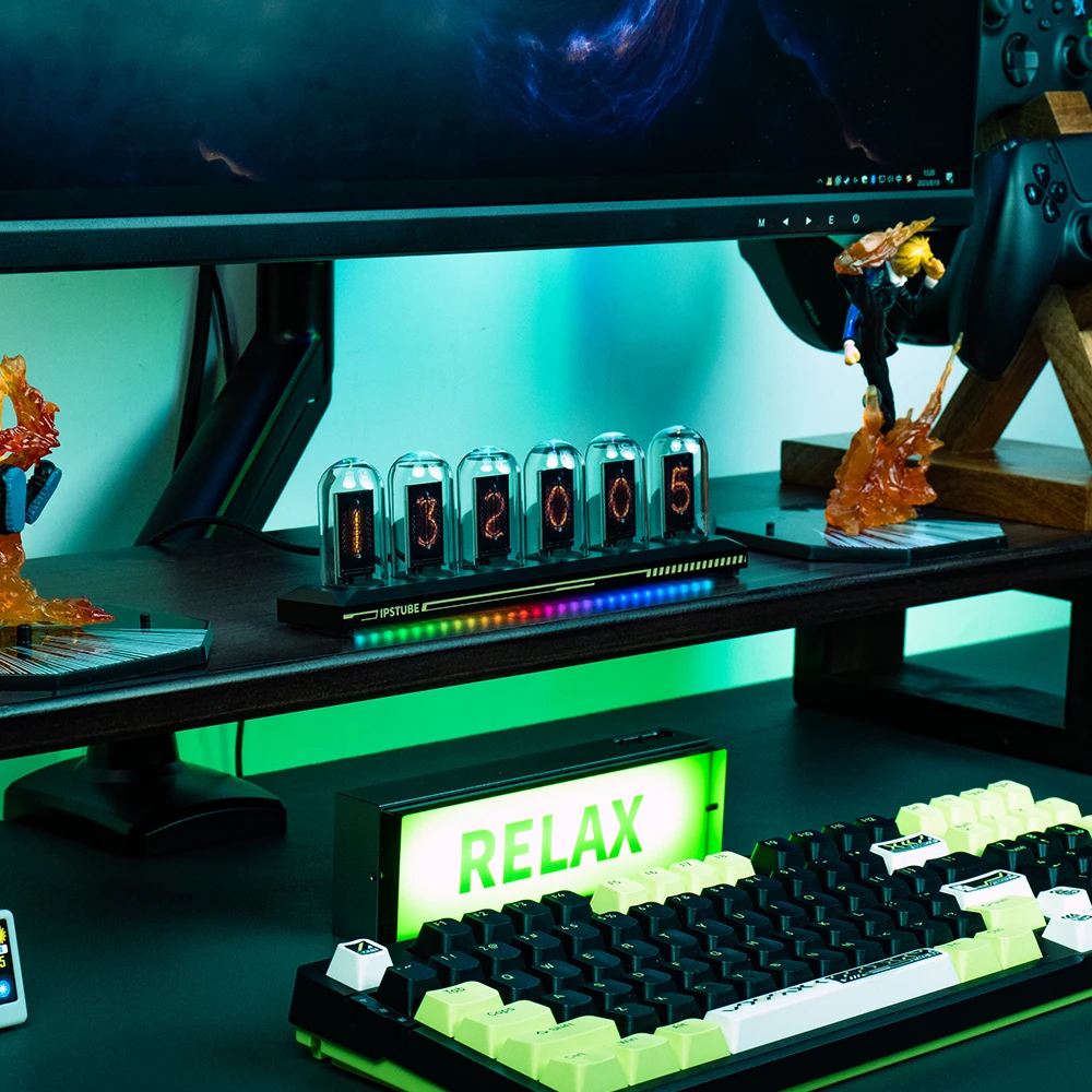 APP Control Mini DIY Custom Digital Photo Frame Clock Creative Gift Computer Desktop Decoration Night Light IPS Nixie Tube