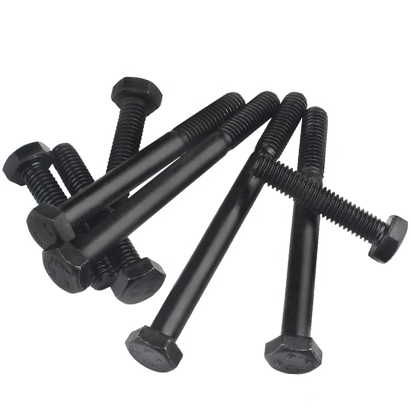 Black Stainless Hex Bolt and Nut Din933 Din931 Fasteners M12 M13 Hexagon Bolts 8.8 Hex Screw Bolt Price