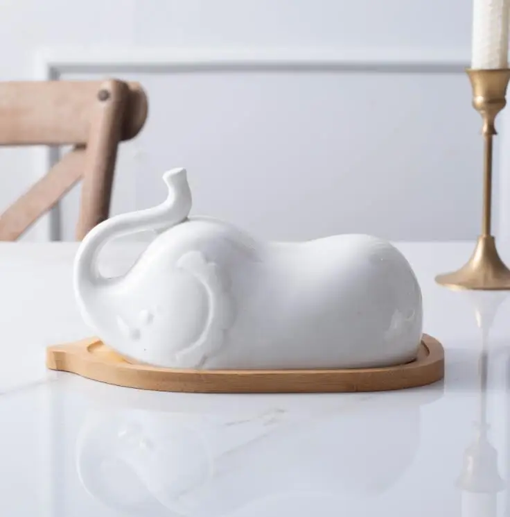 
Large Elephant shape butter keeper plate individual ceramic Dishes & Plates 