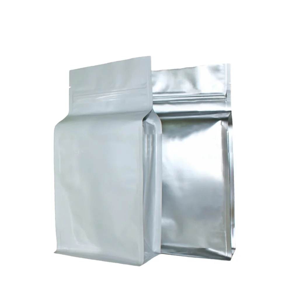 aluminum foil matt silver bag with zipper for tea/coffe packaging