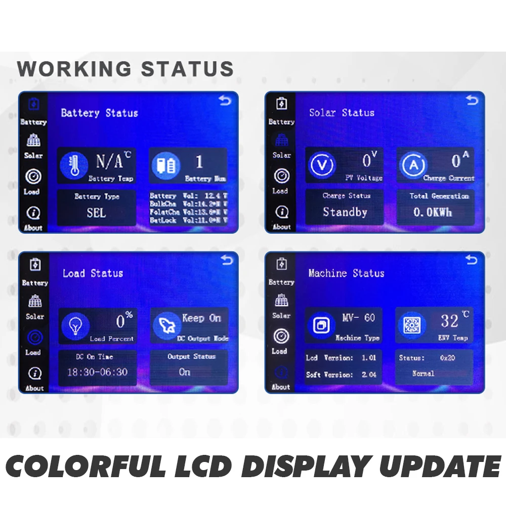 MPPT regulator 40a 60a 80a 100a mppt charge controller inverter charger with wifi optional