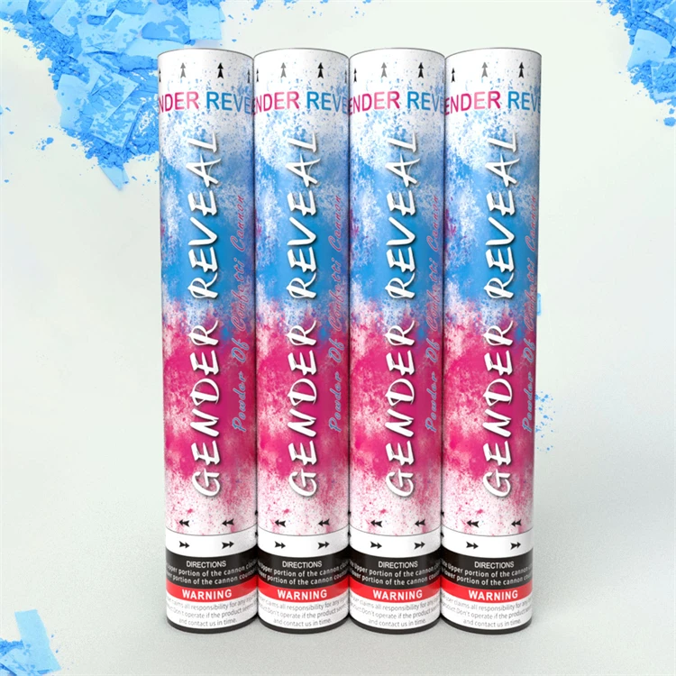 Hot Sale Custom Handheld Gender Reveal Paper Confetti Poppers Blue Pink Biodegradable For Surprise Party Baby Shower Any Party