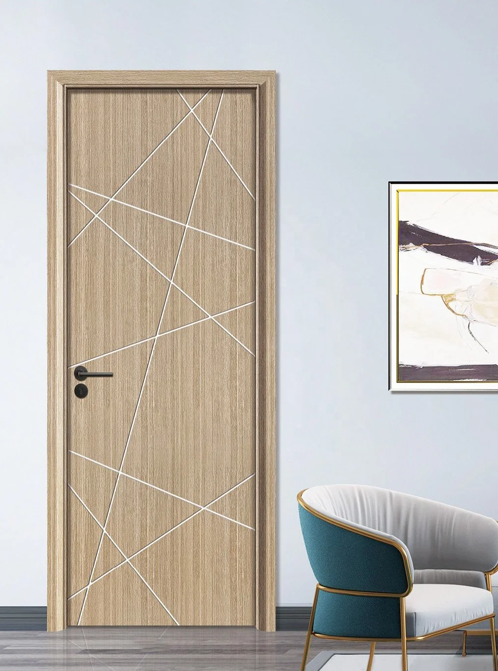 China Soundproof Hotel Door Waterproof Wpc Pvc Solid Interior Wooden Doors For Room