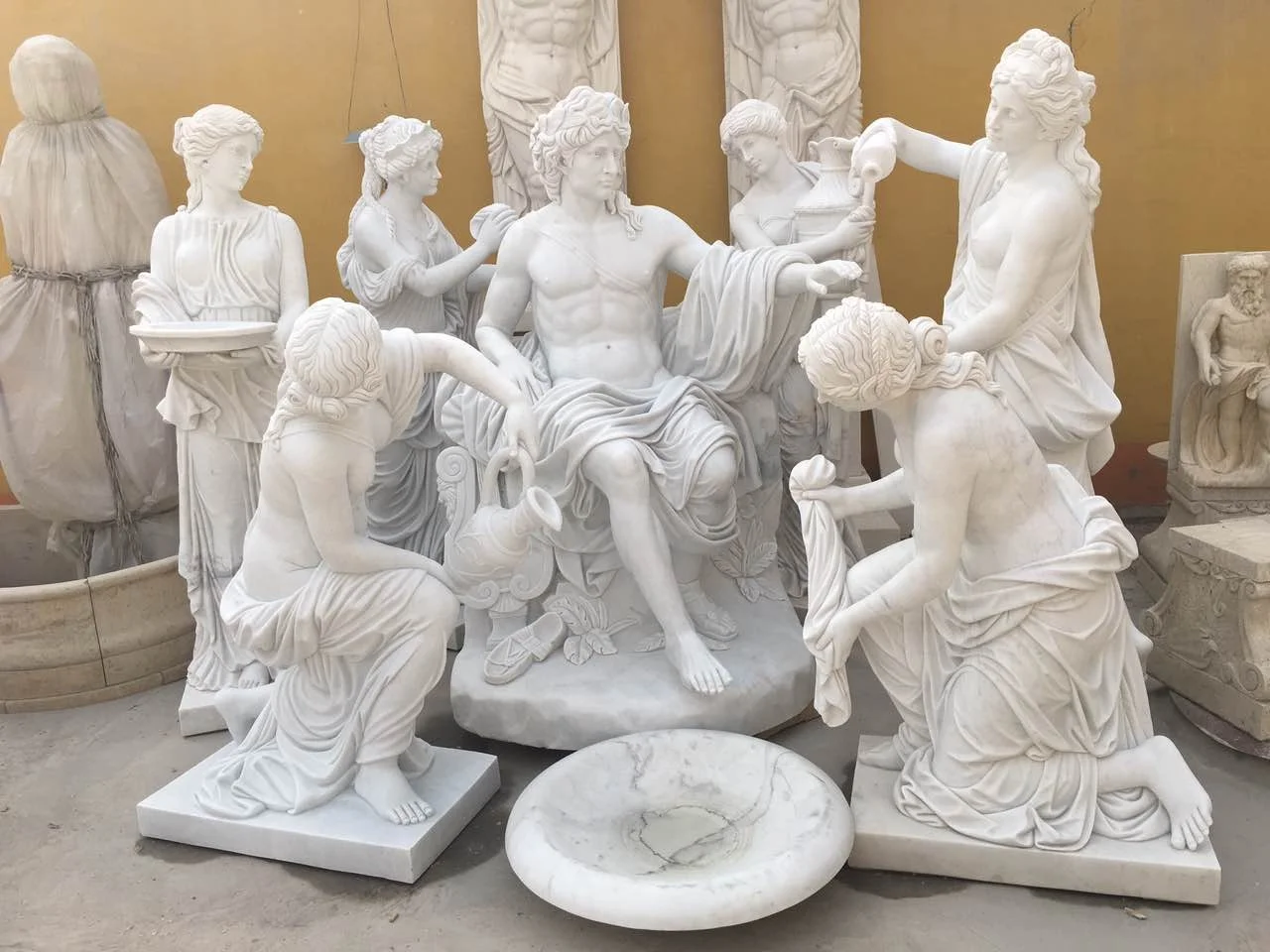 Outdoor Decoration Marble Life Size Natural Stone Greek Mythology Apollo Bath sculpture