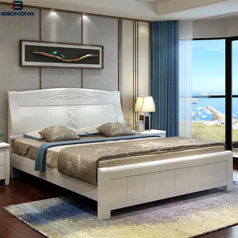 2021 г. новейший дизайн кровати современная мебель из натурального бука для дома и