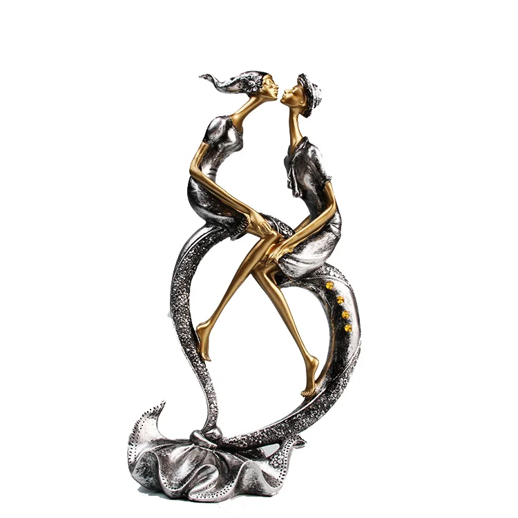 Nordic Home Decoration Craft Resin Creative Living Room TV Cabinet Bedroom Decor Love Couple Statues