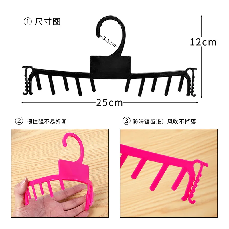 Foreign Trade Large Adult Plastic Comb Panty Rack Black Clothing Store Display Plastic Hanger Pant & Skirt Custom Hangers