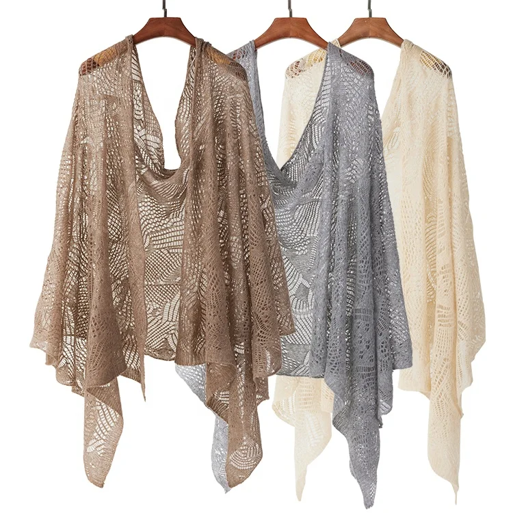 Paid Winter Custom Luxury Knitting knitted 100% Kashimir Pashmina cashmere scarf Shawl Women