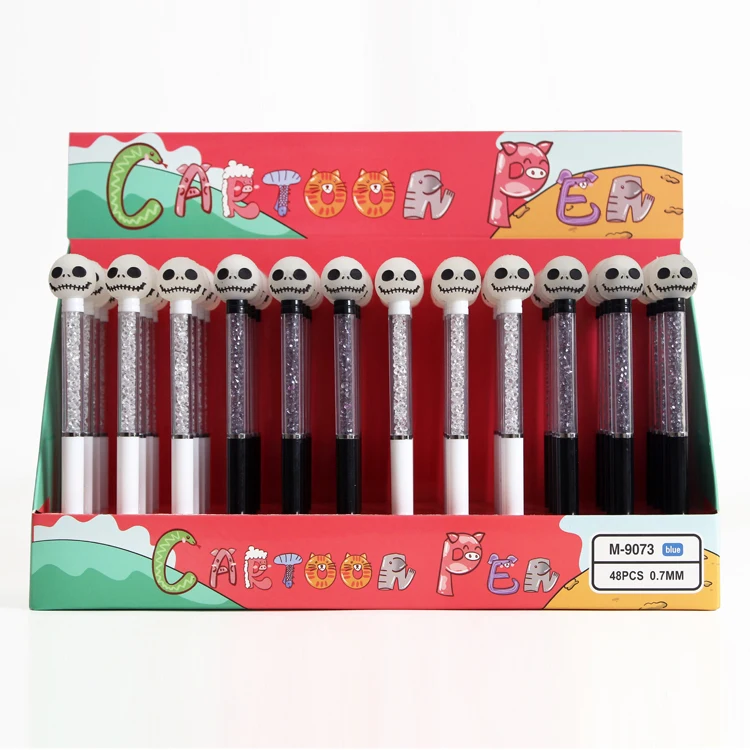 O&Q Wholesale plastic  Hallowmas pens with Skull specially design  ball pens for school stationery suppliers for child toy