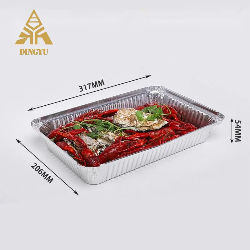 3120 disposable Rectangle Aluminum Foil Food Container With Lid